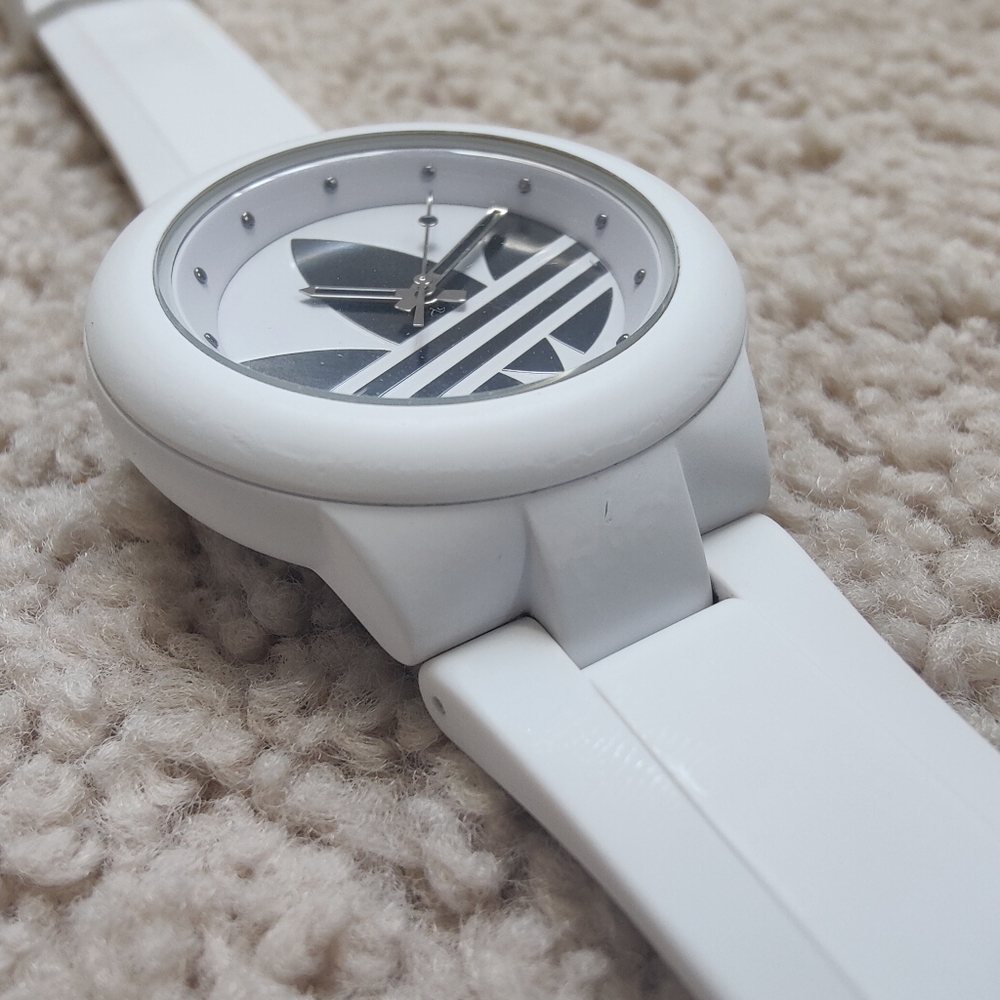 White Adidas Silicone Watch with Original Logo - Picture 8 of 9